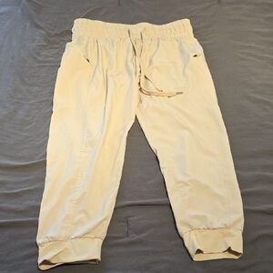 Women's Beige Joggers with Elastic Waistband